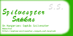 szilveszter sapkas business card