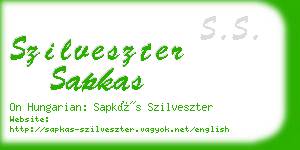 szilveszter sapkas business card
